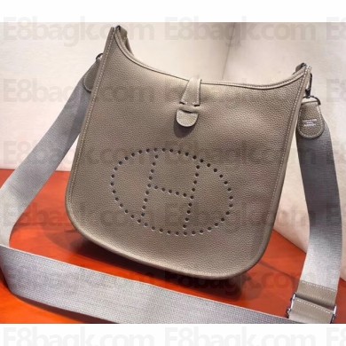 Hermes Evelyne III GM Bag in Original Togo Leather Light Gray
