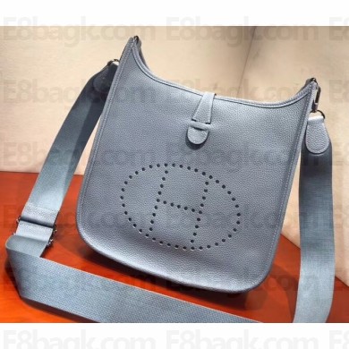 Hermes Evelyne III GM Bag in Original Togo Leather Baby Blue