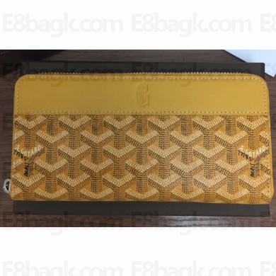 Goyard Matignon Zip Around Long Wallet Yellow