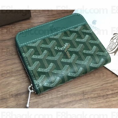 Goyard Zip Around Short Wallet Card Holder Coin Purse Green