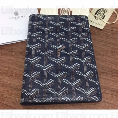 Goyard Grenelle Passport Holder Wallet Dark Blue