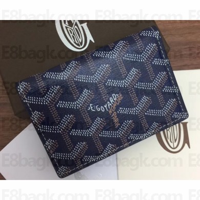 Goyard Malesherbes Card Case Wallet Dark Blue
