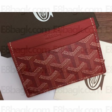 Goyard Saint Sulpice Credit Card Holder Wallet Red