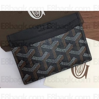 Goyard Saint Sulpice Credit Card Holder Wallet Black