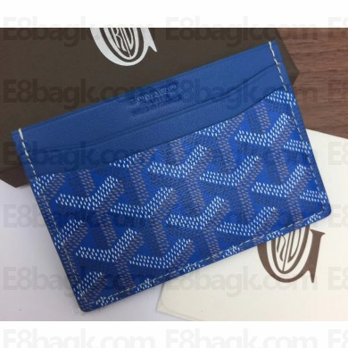 Goyard Saint Sulpice Credit Card Holder Wallet Blue