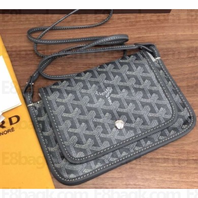 Goyard Plumet Wallet Clutch Bag with Strap Gray