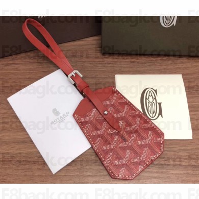 Goyard Luggage Tag Bag Charm Red