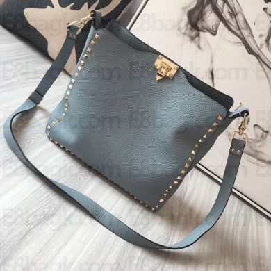 Valentino Large Rockstud Hobo Bag 50031L Light Blue 2018