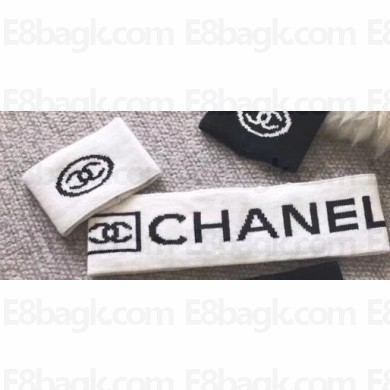 Chanel Logo Headband White