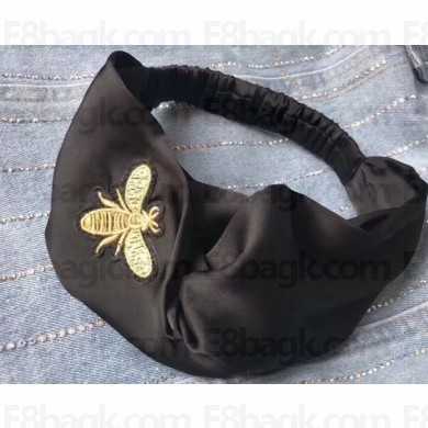 Gucci Bee Silk Headband Black