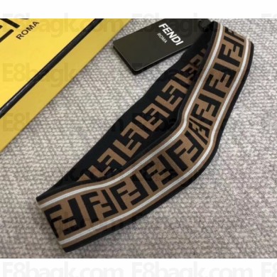Fendi Width 4cm FF White Stripe Headband