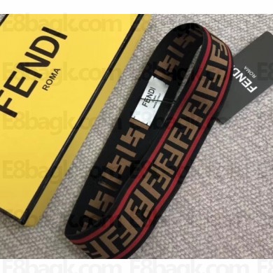Fendi Width 4cm FF Red Stripe Headband