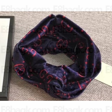 Gucci Velvet GG Diamond Headband Purple