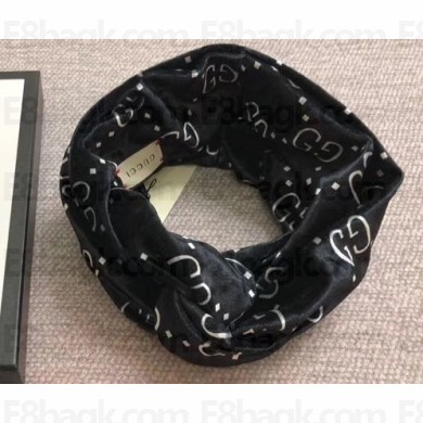 Gucci Velvet GG Diamond Headband Black