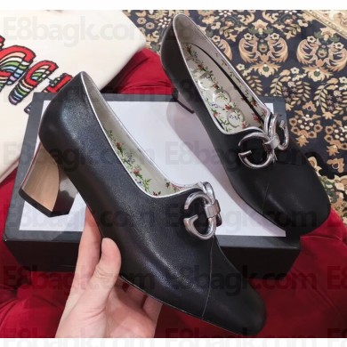 Gucci GG Mirrored Detail Rose Print Mid Heel Pumps Black 2019