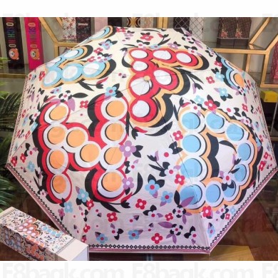 Fendi Logo and Flower Print Umbrella