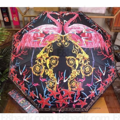 Versace Print Umbrella Black