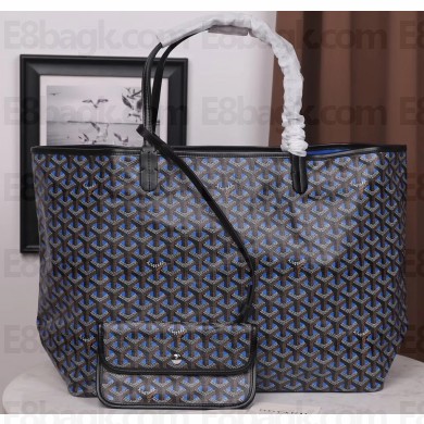 Goyard Saint Louis Claire Vois Tote GM Bag Black/Blue 2019