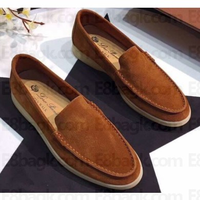 Loro Piana Suede Summer Walk Moccasin Caramel