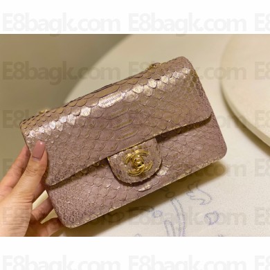 Chanel Python Classic Flap Small Bag A1116 07 2021