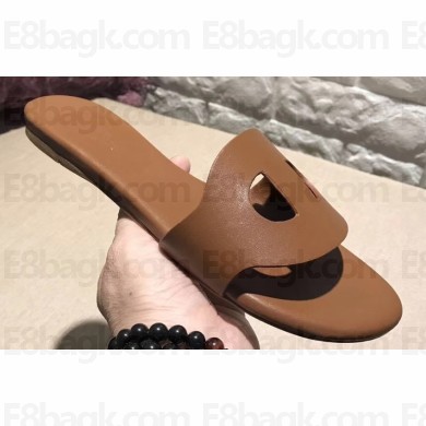 Hermes Lisboa Slipper Sandals Brown 2019