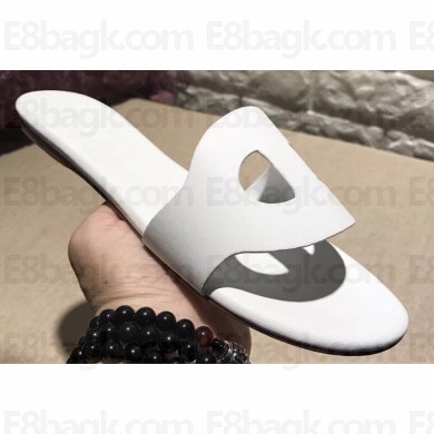 Hermes Lisboa Slipper Sandals White 2019