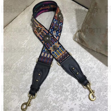 Dior Multi-coloured Canvas Shoulder Strap with Medallions