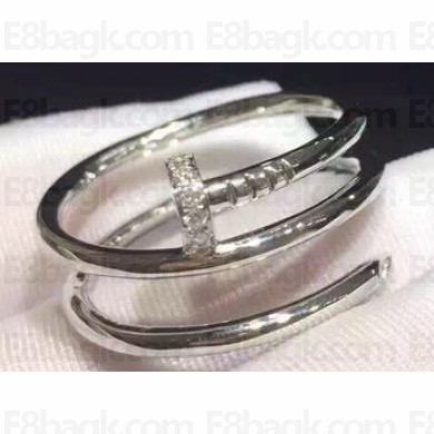 Cartier Real 18K Juste un Clou ring with 14 diamonds White Gold