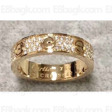Cartier Real 18K love ring diamond-paved small Yellow Gold