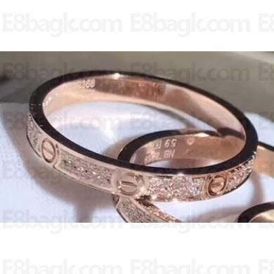 Cartier Real 18K love ring diamond-paved extra small Pink Gold