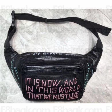 Balenciaga Explorer Belt Pack Bag Graffiti Black/Multicolor Letter
