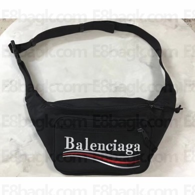 Balenciaga Nylon Explorer Belt Pack Bag Political Campain Logo Black