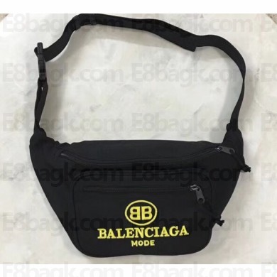 Balenciaga Nylon Explorer Belt Pack Bag BB Mode Black/Yellow