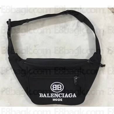 Balenciaga Nylon Explorer Belt Pack Bag BB Mode Black/White