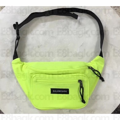 Balenciaga Nylon Explorer Belt Pack Bag Front Logo Label Neon Yellow