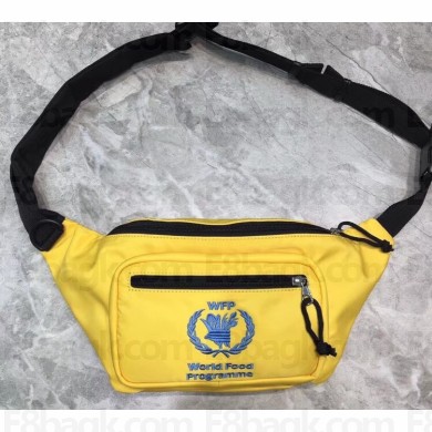 Balenciaga Nylon World Food Programme Double Belt Pack Bag Yellow