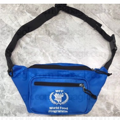 Balenciaga Nylon World Food Programme Double Belt Pack Bag Blue