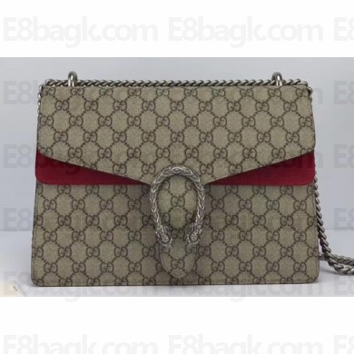 Gucci GG Supreme Canvas Dionysus Medium Shoulder Bag 403348/400235 Red