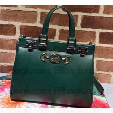 Gucci Zumi Smooth Leather Small Top Handle Bag 569712 Green 2019