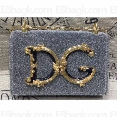 Dolce & Gabbana Baroque DG Girls Shoulder Bag In Leather Glitter Silver 2019