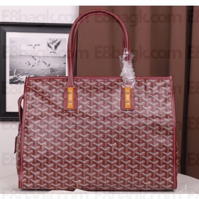 Goyard Sac Marquises Zippered Tote Bag Burgundy
