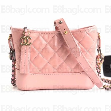 Chanel Aged Calfskin Gabrielle Small Hobo Bag A91810 Light Pink