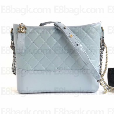 Chanel Aged Calfskin Gabrielle Medium Hobo Bag A93824 Sky Blue