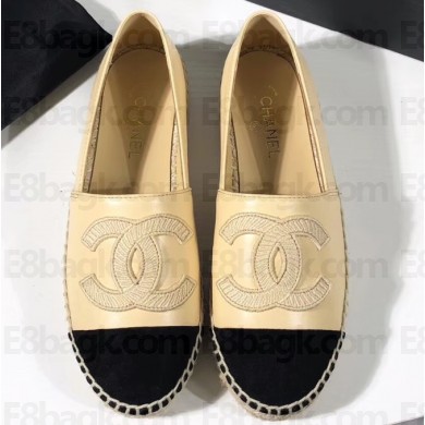 Chanel Stitching CC Logo Espadrilles Beige