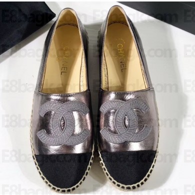 Chanel Stitching CC Logo Espadrilles Gun Color