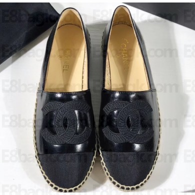 Chanel Stitching CC Logo Espadrilles Black