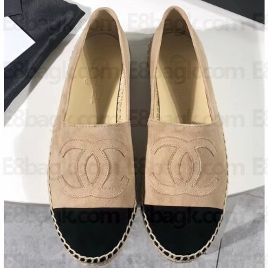 Chanel Suede CC Logo Espadrilles Beige/Black