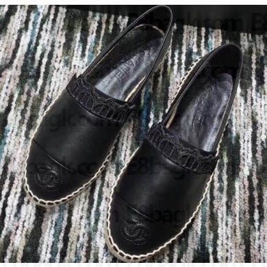 Chanel Lambskin Espadrilles G34431 Black 2019
