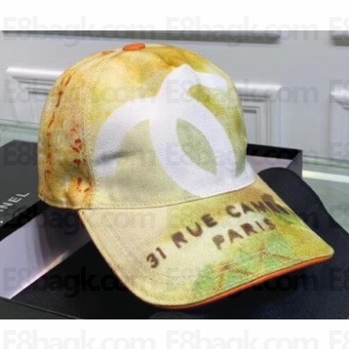 Chanel Graffiti Baseball Cap Hat Beige