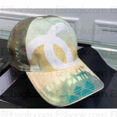 Chanel Graffiti Baseball Cap Hat Gray